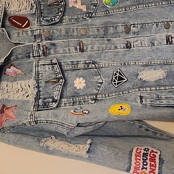 Denim Jacket for Football Mom with Football-Inspired Appliqués - Picture 2 of 16